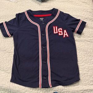 Carter's Navy USA Button-Up Kids Jersey